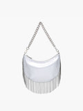 Juna Fringe Crossbody Bag | Chain Strap | White