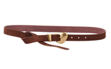 Skinny Suede Belt | Chubby Buckle | Brown