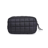 Cloud Nine Quilted Puffer Nylon Cosmetic Pouch in Denim