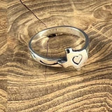 Sterling Silver Artisan Texas State Heart Band Ring