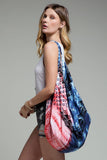 American Pie Hand Block Print Cotton Tote Bag | Boho Tie-Dye