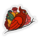 Cardinal Floral Sticker