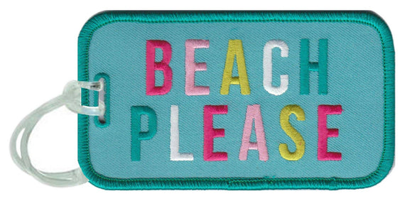 Embroidered Beach Please Luggage Tags