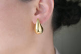 Smooth Chunky Lightweight Tear Drop Stud Earrings