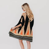 In The City Of Paradise Kimono Black Orange