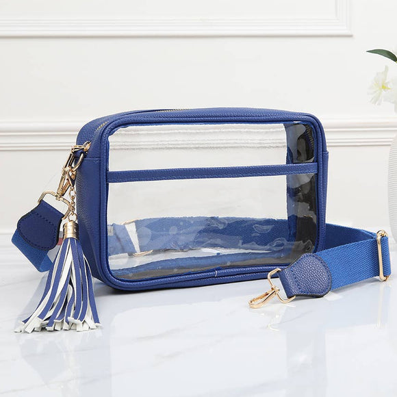 Game Day Stadium Rectangle Clear Bags Royal Blue