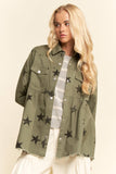 Star Printed Baby Doll Front Snap Jacket