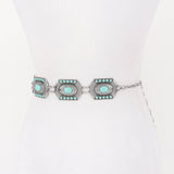 Western Metal Concho Chain Belt – Silver