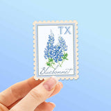 Texas Bluebonnet Vintage Stamp Vinyl Sticker | State Flower Die-Cut Decal