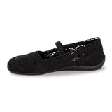 MUK LUKS Women's Shelby Ballerina Flat | Crochet Memory Foam Slip-On