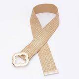Metal Buckle Metallic Stretch Belt – Gold
