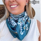 Western Stars Floral Western Southwestern Wild Rag Scarf Accent