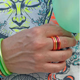 Thai Buddhist Temple Kumlai Stackable Ring – Fluorescent Yellow
