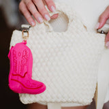 Hot Pink Western Boot Coin Purse & Bag Charm Keychain