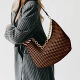 Sienna Slouchy Woven Shoulder Bag – Checkered Coffee