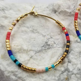 Boho Colorful Gold Beaded Earrings