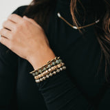 Lively Stone Bracelet Stack Set Grey Taupe Worn Gold