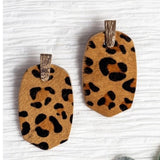 Should've Been Better Oval Leopard Statement Earrings Brown Metallic Gold