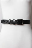 Petal Cut-Out Genuine Leather Belt | Black