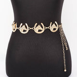 Horse Head Western Chain Belt – Gold