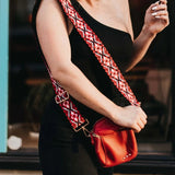 Ellie Boho Tapestry Strap Crossbody Bag Red