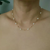 Ashley Freshwater Pearl Necklace - Gold Chain Pearl Necklace