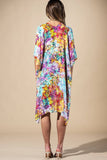 Wild Petal Viscose Kimono | Watercolor Floral Boho Layer