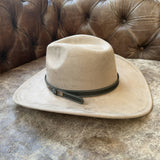 Handmade Brown Leather Western Hat Band with Stitch Detail