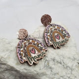 MAMA Leopard Glitter Rainbow Acrylic Earrings