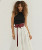 Obi Wrap Belt | Tie-On Waist Cincher | One Size | Beige
