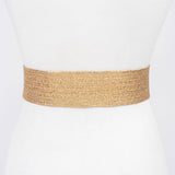 Wide Rhinestone Elastic Belt in Gold