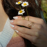 Openwork Daisy Ring | Double Daisy | Sterling Silver or Bronze | Nina Designs