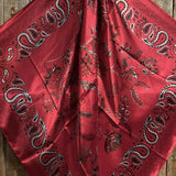 Red Black Paisley Printed Western Southwestern Wild Rag Scarf Accent