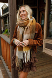 Everest Plaid Tassel Scarf — Mustard