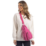 Hot Pink Sherpa Crossbody Sling Bag Barbiecore