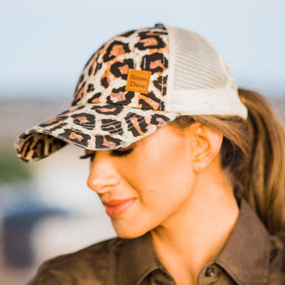 Big Cheetah Trucker Ponytail Hat