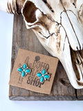 Western Clover Stud Earrings in AB Clear