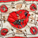 Wild West Rodeo Print Wild Rag Scarf | Red & Cream | 36x36