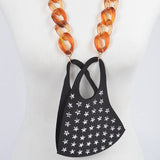 Brown Acrylic Link Chain Sunglasses Strap