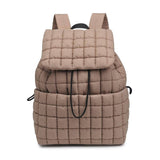 Alex Nylon Quilted Puffer Backpack Natural