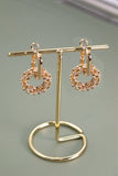 Crystal and Gold Double Link Hoop Earrings