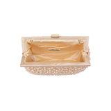Samira Beaded Evening Bag | Champagne with Gold Hardware & Chain Strap