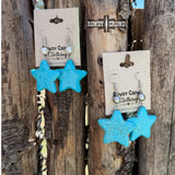 Miss America Star with Pearl Bead Dangle Earrings