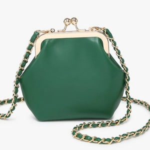 Cleo Coin Pouch Crossbody Clutch Dark Green