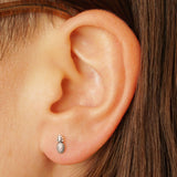 Sterling Silver Pineapple Stud Earrings | 7x3mm | Nina Designs