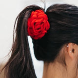 Blooming Rose Hair Claw Clip Red