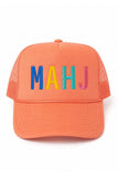 Coral MAHJ Mahjong Foam Trucker Hat