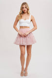 Pink Ruffle Tiered Tulle Tutu Mini Skirt