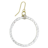 Hammered Silver Circle Earrings with Gold Wires