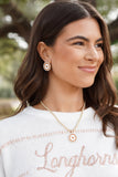 Texas Longhorns Pavé Disc Necklace — Shiny Gold